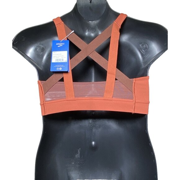 Brooks Sz XXL Drive Plunge Run Sports Bra Copper Run Raisin Ice Blue Compressive - Picture 3 of 9
